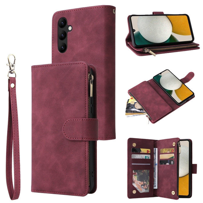 Estuche multifuncional de cuero para teléfono con billetera para múltiples tarjetas, For Samsung Galaxy A34 5G, For Samsung Galaxy A54 5G, For Xiaomi Redmi Note 12 5G, For Xiaomi Redmi Note 12 Pro 5G, For Xiaomi Redmi Note 12 Pro+ 5G                   ...
