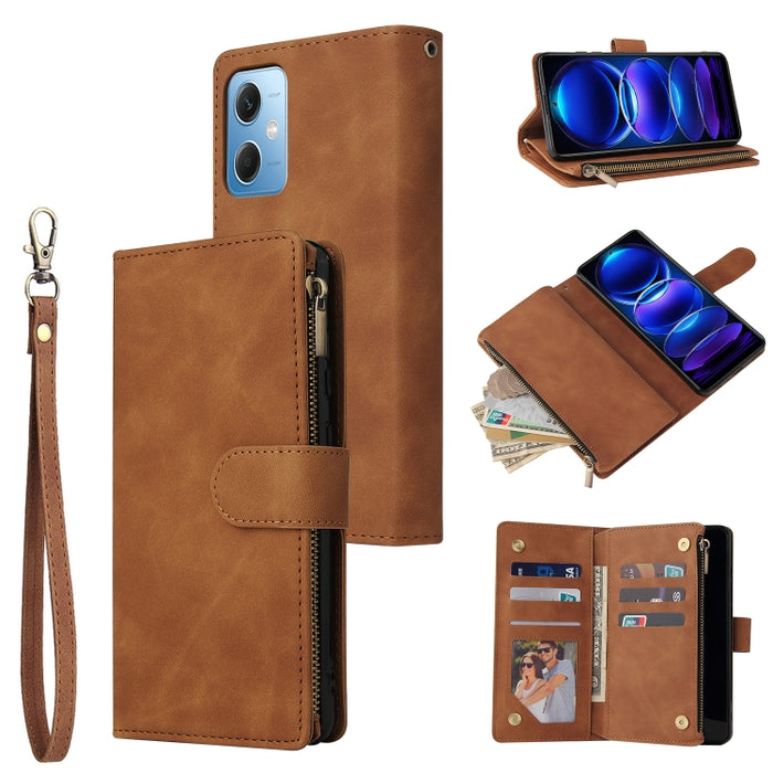 Estuche multifuncional de cuero para teléfono con billetera para múltiples tarjetas, For Samsung Galaxy A34 5G, For Samsung Galaxy A54 5G, For Xiaomi Redmi Note 12 5G, For Xiaomi Redmi Note 12 Pro 5G, For Xiaomi Redmi Note 12 Pro+ 5G                   ...