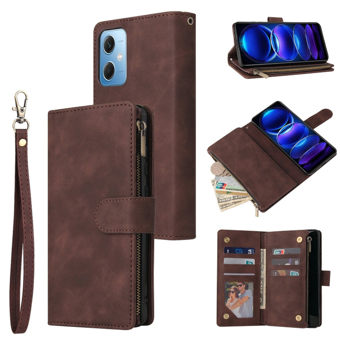 Estuche multifuncional de cuero para teléfono con billetera para múltiples tarjetas, For Samsung Galaxy A34 5G, For Samsung Galaxy A54 5G, For Xiaomi Redmi Note 12 5G, For Xiaomi Redmi Note 12 Pro 5G, For Xiaomi Redmi Note 12 Pro+ 5G                   ...