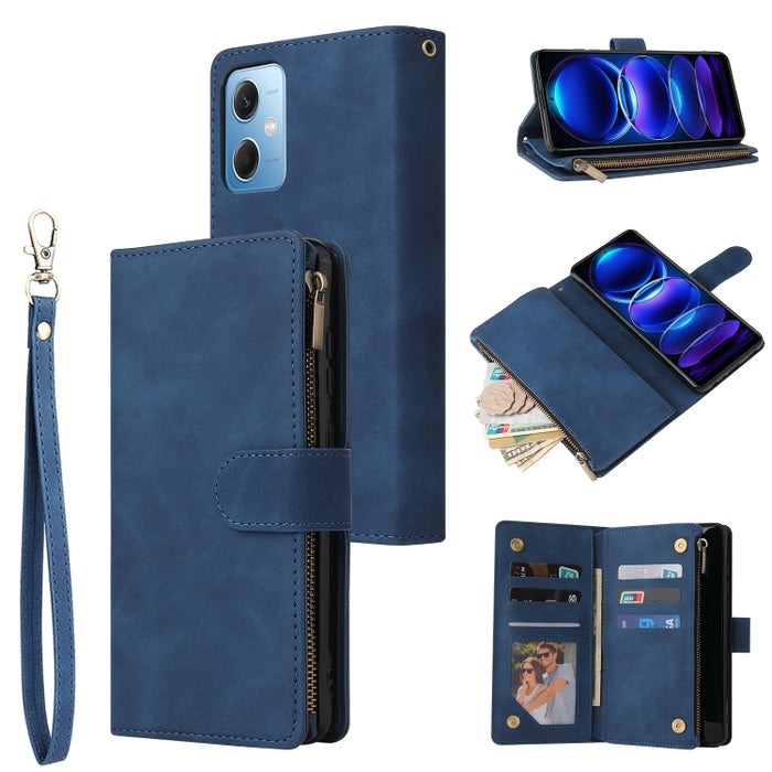 Estuche multifuncional de cuero para teléfono con billetera para múltiples tarjetas, For Samsung Galaxy A34 5G, For Samsung Galaxy A54 5G, For Xiaomi Redmi Note 12 5G, For Xiaomi Redmi Note 12 Pro 5G, For Xiaomi Redmi Note 12 Pro+ 5G                   ...