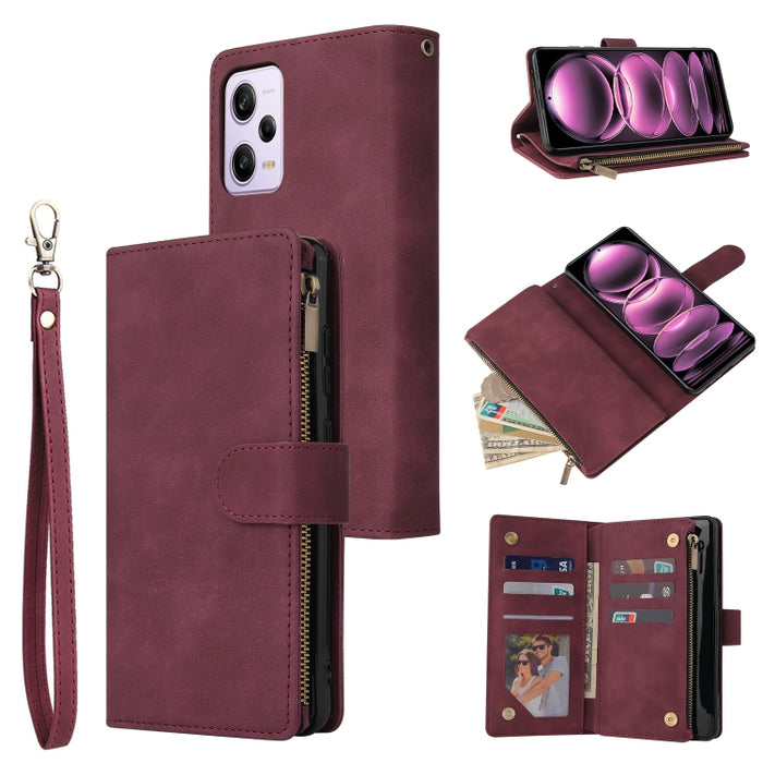 Estuche multifuncional de cuero para teléfono con billetera para múltiples tarjetas, For Samsung Galaxy A34 5G, For Samsung Galaxy A54 5G, For Xiaomi Redmi Note 12 5G, For Xiaomi Redmi Note 12 Pro 5G, For Xiaomi Redmi Note 12 Pro+ 5G                   ...