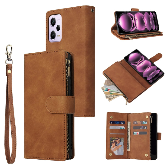 Estuche multifuncional de cuero para teléfono con billetera para múltiples tarjetas, For Samsung Galaxy A34 5G, For Samsung Galaxy A54 5G, For Xiaomi Redmi Note 12 5G, For Xiaomi Redmi Note 12 Pro 5G, For Xiaomi Redmi Note 12 Pro+ 5G                   ...