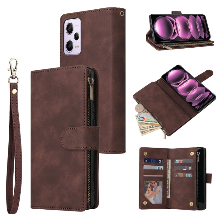 Estuche multifuncional de cuero para teléfono con billetera para múltiples tarjetas, For Samsung Galaxy A34 5G, For Samsung Galaxy A54 5G, For Xiaomi Redmi Note 12 5G, For Xiaomi Redmi Note 12 Pro 5G, For Xiaomi Redmi Note 12 Pro+ 5G                   ...