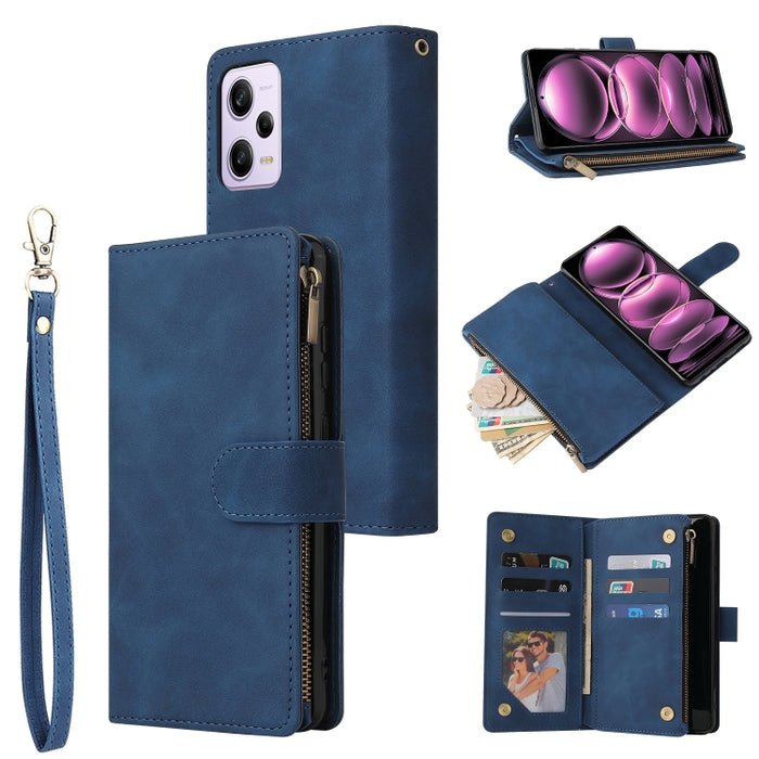 Estuche multifuncional de cuero para teléfono con billetera para múltiples tarjetas, For Samsung Galaxy A34 5G, For Samsung Galaxy A54 5G, For Xiaomi Redmi Note 12 5G, For Xiaomi Redmi Note 12 Pro 5G, For Xiaomi Redmi Note 12 Pro+ 5G                   ...