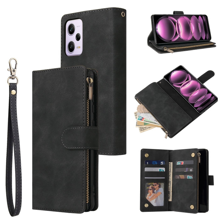Estuche multifuncional de cuero para teléfono con billetera para múltiples tarjetas, For Samsung Galaxy A34 5G, For Samsung Galaxy A54 5G, For Xiaomi Redmi Note 12 5G, For Xiaomi Redmi Note 12 Pro 5G, For Xiaomi Redmi Note 12 Pro+ 5G                   ...