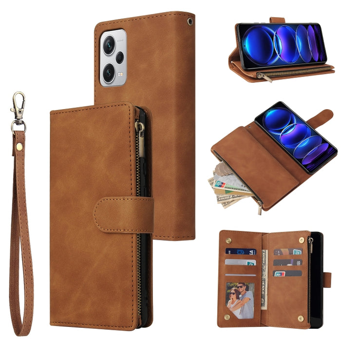 Estuche multifuncional de cuero para teléfono con billetera para múltiples tarjetas, For Samsung Galaxy A34 5G, For Samsung Galaxy A54 5G, For Xiaomi Redmi Note 12 5G, For Xiaomi Redmi Note 12 Pro 5G, For Xiaomi Redmi Note 12 Pro+ 5G                   ...