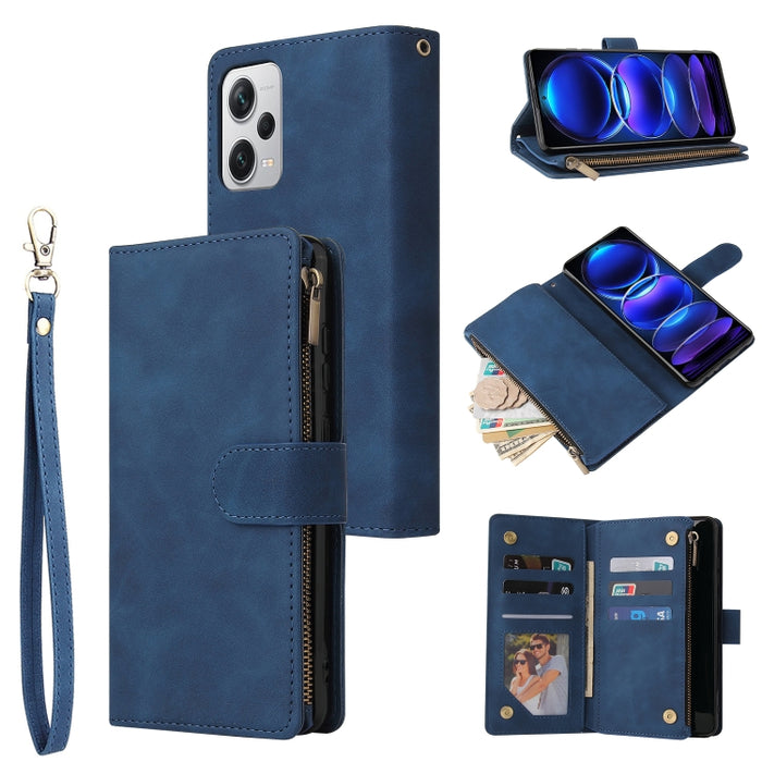 Estuche multifuncional de cuero para teléfono con billetera para múltiples tarjetas, For Samsung Galaxy A34 5G, For Samsung Galaxy A54 5G, For Xiaomi Redmi Note 12 5G, For Xiaomi Redmi Note 12 Pro 5G, For Xiaomi Redmi Note 12 Pro+ 5G                   ...