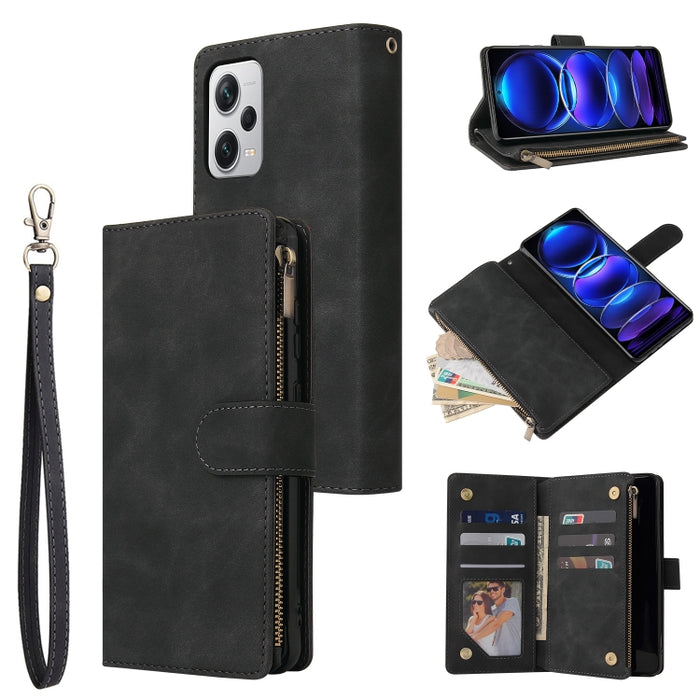 Estuche multifuncional de cuero para teléfono con billetera para múltiples tarjetas, For Samsung Galaxy A34 5G, For Samsung Galaxy A54 5G, For Xiaomi Redmi Note 12 5G, For Xiaomi Redmi Note 12 Pro 5G, For Xiaomi Redmi Note 12 Pro+ 5G                   ...
