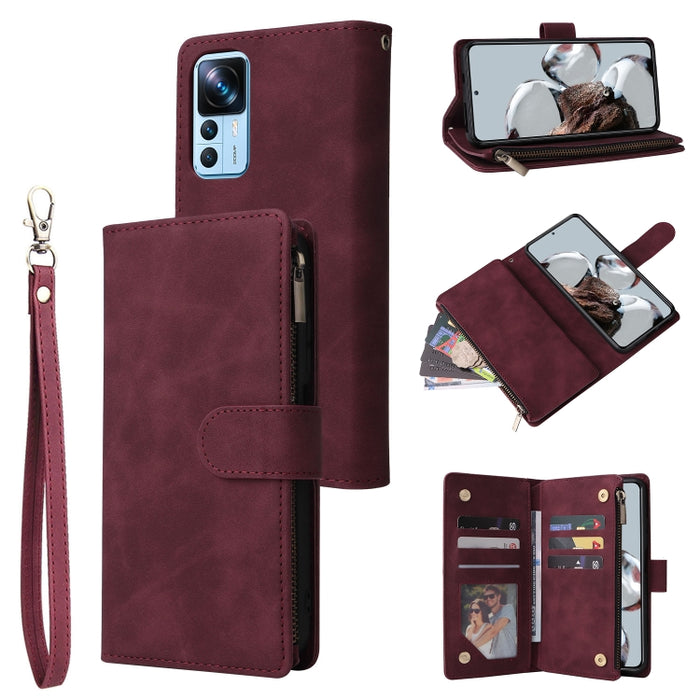 Estuche multifuncional de cuero para teléfono con billetera para múltiples tarjetas, For Samsung Galaxy A34 5G, For Samsung Galaxy A54 5G, For Xiaomi Redmi Note 12 5G, For Xiaomi Redmi Note 12 Pro 5G, For Xiaomi Redmi Note 12 Pro+ 5G                   ...