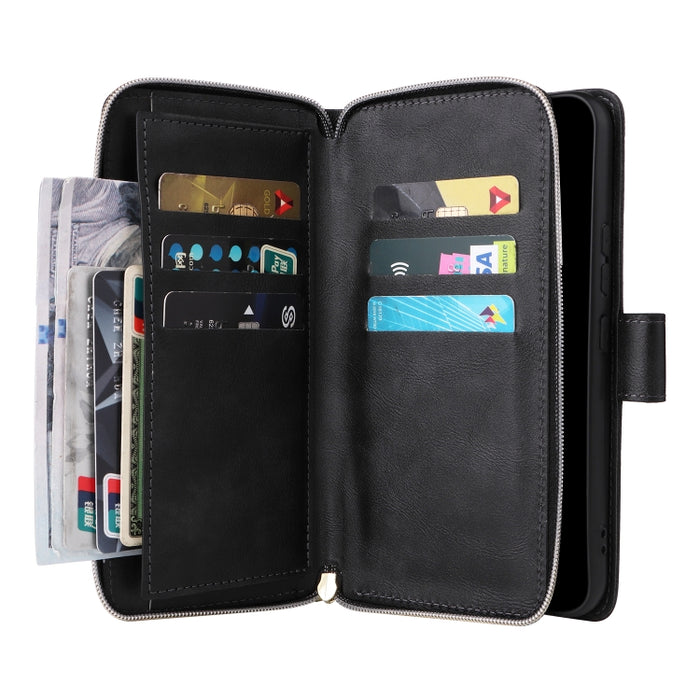9 Ranuras para tarjetas Cremallera Monedero Funda de cuero para teléfono, For Samsung Galaxy A34, For Samsung Galaxy A54, For Xiaomi Redmi Note 12 5G Global / Poco X5, For Xiaomi Redmi Note 12 Pro 5G Speed / Note 12 Pro 5G Global / Poco X5 Pro         ...