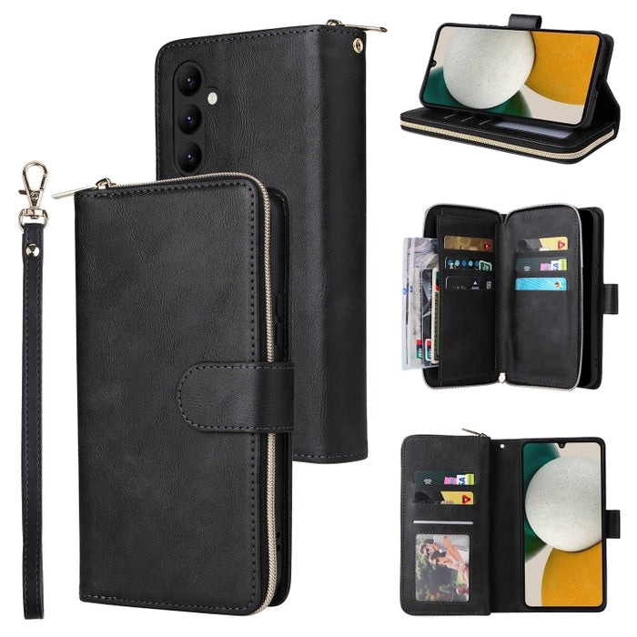 9 Ranuras para tarjetas Cremallera Monedero Funda de cuero para teléfono, For Samsung Galaxy A34, For Samsung Galaxy A54, For Xiaomi Redmi Note 12 5G Global / Poco X5, For Xiaomi Redmi Note 12 Pro 5G Speed / Note 12 Pro 5G Global / Poco X5 Pro         ...
