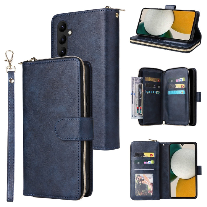 9 Ranuras para tarjetas Cremallera Monedero Funda de cuero para teléfono, For Samsung Galaxy A34, For Samsung Galaxy A54, For Xiaomi Redmi Note 12 5G Global / Poco X5, For Xiaomi Redmi Note 12 Pro 5G Speed / Note 12 Pro 5G Global / Poco X5 Pro         ...