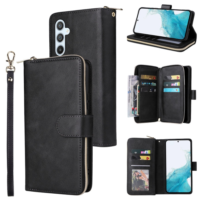 9 Ranuras para tarjetas Cremallera Monedero Funda de cuero para teléfono, For Samsung Galaxy A34, For Samsung Galaxy A54, For Xiaomi Redmi Note 12 5G Global / Poco X5, For Xiaomi Redmi Note 12 Pro 5G Speed / Note 12 Pro 5G Global / Poco X5 Pro         ...