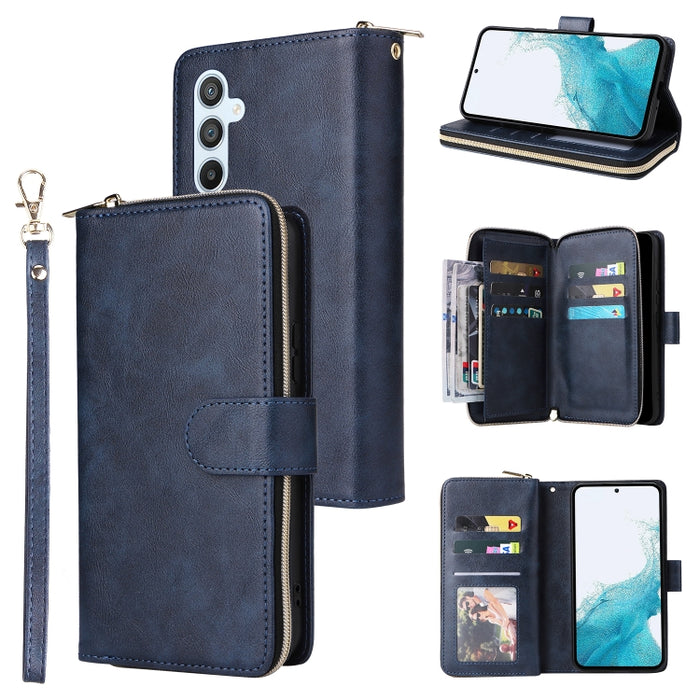 9 Ranuras para tarjetas Cremallera Monedero Funda de cuero para teléfono, For Samsung Galaxy A34, For Samsung Galaxy A54, For Xiaomi Redmi Note 12 5G Global / Poco X5, For Xiaomi Redmi Note 12 Pro 5G Speed / Note 12 Pro 5G Global / Poco X5 Pro         ...