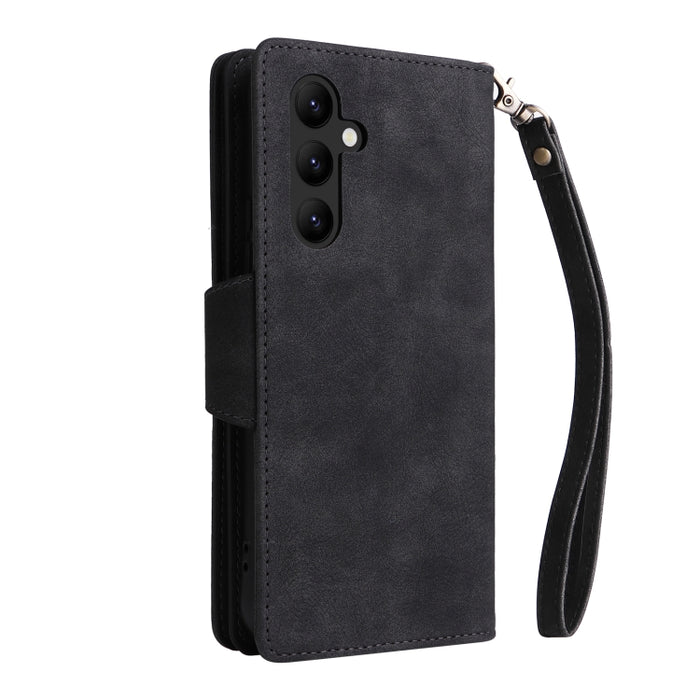 Caja de teléfono de cuero con tres pliegues para 9 tarjetas con hebilla de remache, For Samsung Galaxy A34, For Samsung Galaxy A54, For Xiaomi Redmi Note 12 5G Global / Poco X5, For Xiaomi Redmi Note 12 Pro 5G Speed / Note 12 Pro 5G Global / Poco X5 Pr...
