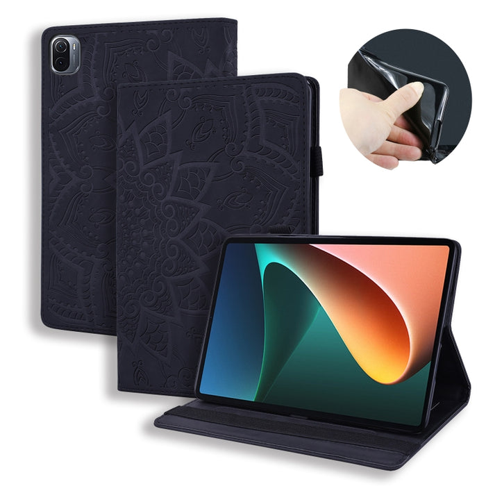 Estuche para tableta de cuero con tapa en relieve y textura de becerro, For Xiaomi Pad 5 Pro 12.4 inch, For Lenovo Tab M10 Plus 10.6 3rd Gen 2022, For Amazon Kindle Fire 7 2022
