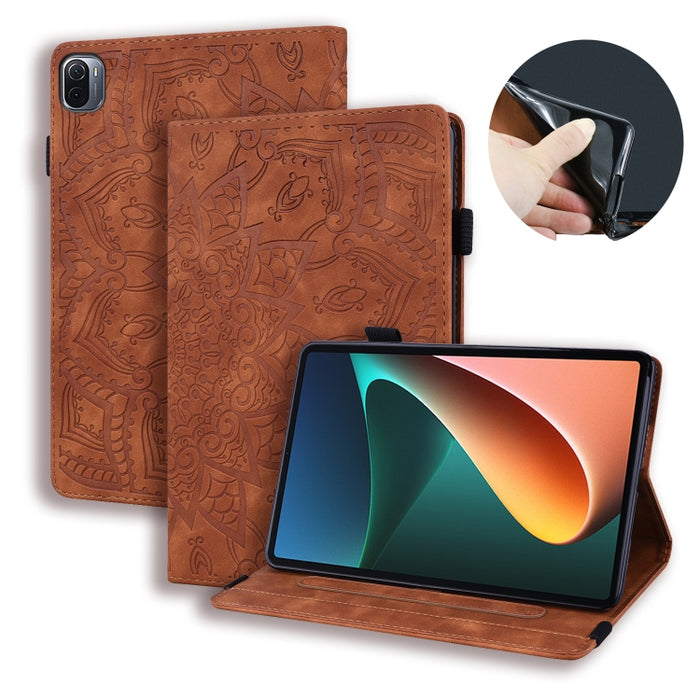 Estuche para tableta de cuero con tapa en relieve y textura de becerro, For Xiaomi Pad 5 Pro 12.4 inch, For Lenovo Tab M10 Plus 10.6 3rd Gen 2022, For Amazon Kindle Fire 7 2022