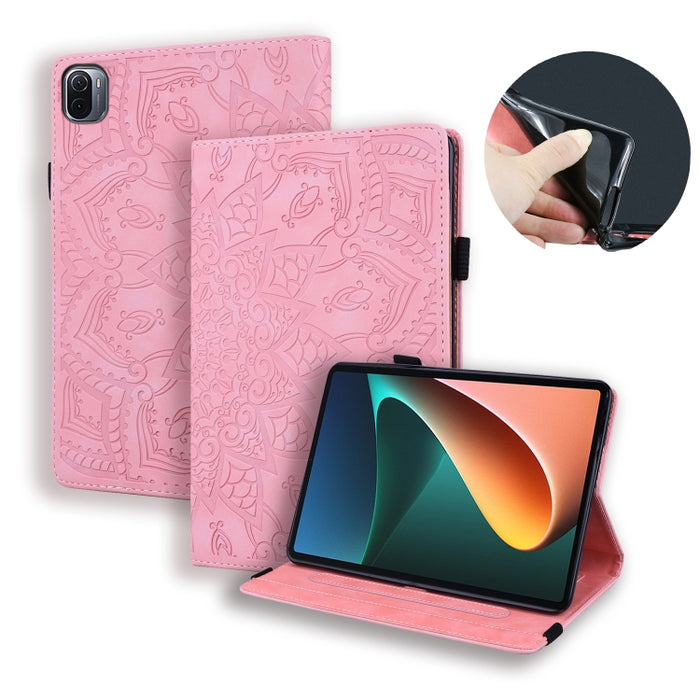 Estuche para tableta de cuero con tapa en relieve y textura de becerro, For Xiaomi Pad 5 Pro 12.4 inch, For Lenovo Tab M10 Plus 10.6 3rd Gen 2022, For Amazon Kindle Fire 7 2022