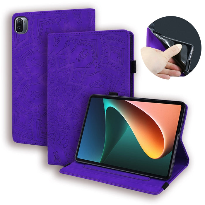 Estuche para tableta de cuero con tapa en relieve y textura de becerro, For Xiaomi Pad 5 Pro 12.4 inch, For Lenovo Tab M10 Plus 10.6 3rd Gen 2022, For Amazon Kindle Fire 7 2022