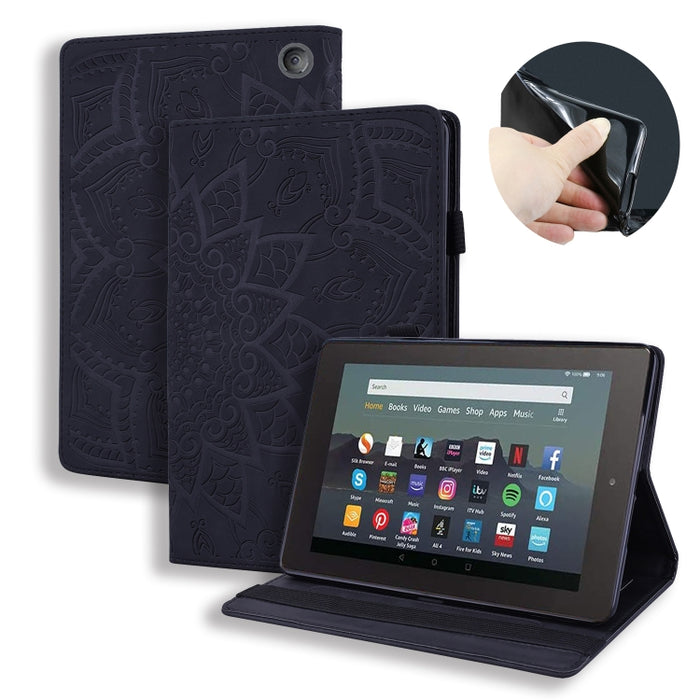 Estuche para tableta de cuero con tapa en relieve y textura de becerro, For Xiaomi Pad 5 Pro 12.4 inch, For Lenovo Tab M10 Plus 10.6 3rd Gen 2022, For Amazon Kindle Fire 7 2022