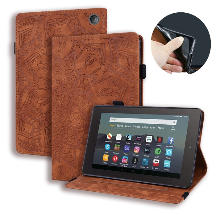 Estuche para tableta de cuero con tapa en relieve y textura de becerro, For Xiaomi Pad 5 Pro 12.4 inch, For Lenovo Tab M10 Plus 10.6 3rd Gen 2022, For Amazon Kindle Fire 7 2022