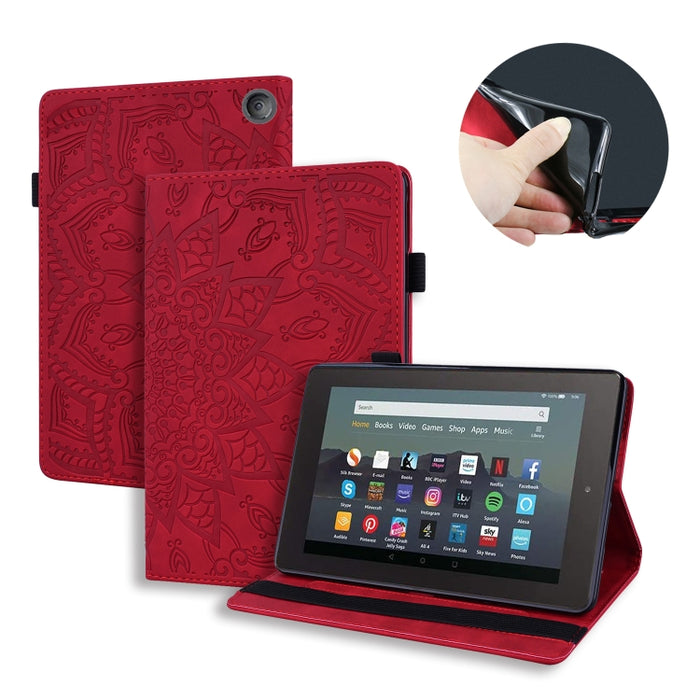 Estuche para tableta de cuero con tapa en relieve y textura de becerro, For Xiaomi Pad 5 Pro 12.4 inch, For Lenovo Tab M10 Plus 10.6 3rd Gen 2022, For Amazon Kindle Fire 7 2022