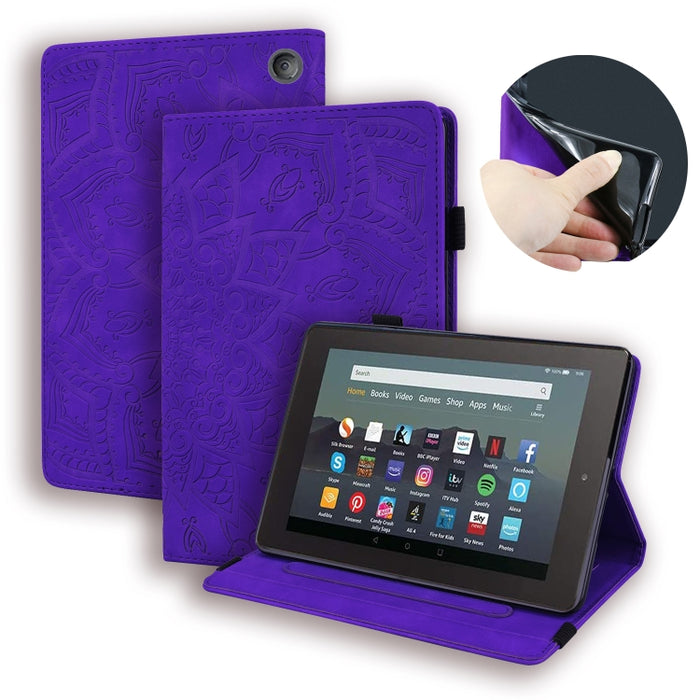 Estuche para tableta de cuero con tapa en relieve y textura de becerro, For Xiaomi Pad 5 Pro 12.4 inch, For Lenovo Tab M10 Plus 10.6 3rd Gen 2022, For Amazon Kindle Fire 7 2022