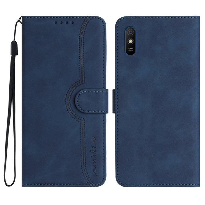 Estuche para teléfono de cuero con sensación de piel y patrón de corazón, For Xiaomi Redmi 9/9 Prime/Poco M2, For Xiaomi Redmi 9A/9AT/9i, For Xiaomi Redmi 9C/9C NFC/Poco C3, For Xiaomi Redmi 10A 4G, For Xiaomi Redmi 10C 4G Global/10 India/10 Power     ...