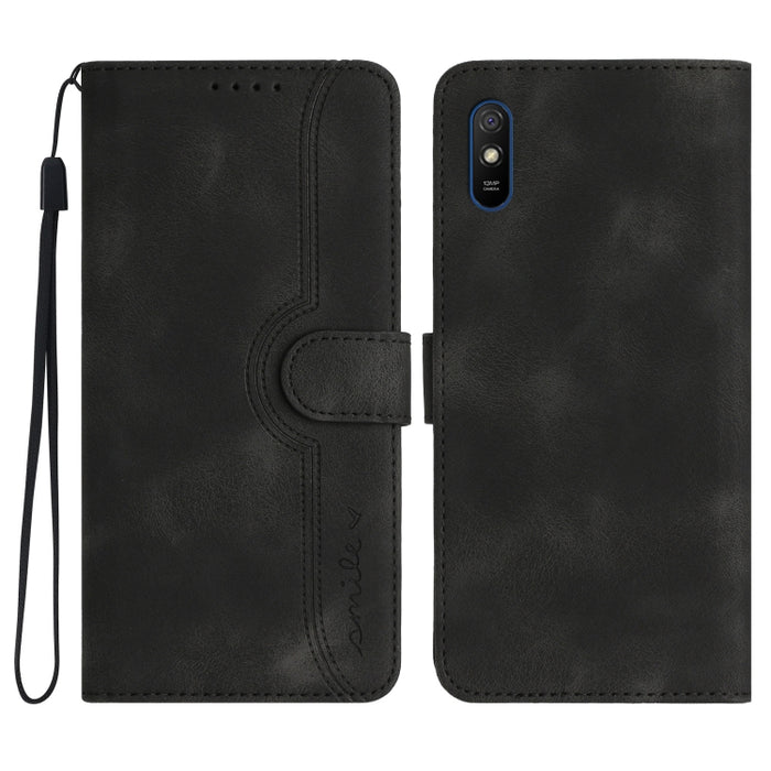 Estuche para teléfono de cuero con sensación de piel y patrón de corazón, For Xiaomi Redmi 9/9 Prime/Poco M2, For Xiaomi Redmi 9A/9AT/9i, For Xiaomi Redmi 9C/9C NFC/Poco C3, For Xiaomi Redmi 10A 4G, For Xiaomi Redmi 10C 4G Global/10 India/10 Power     ...