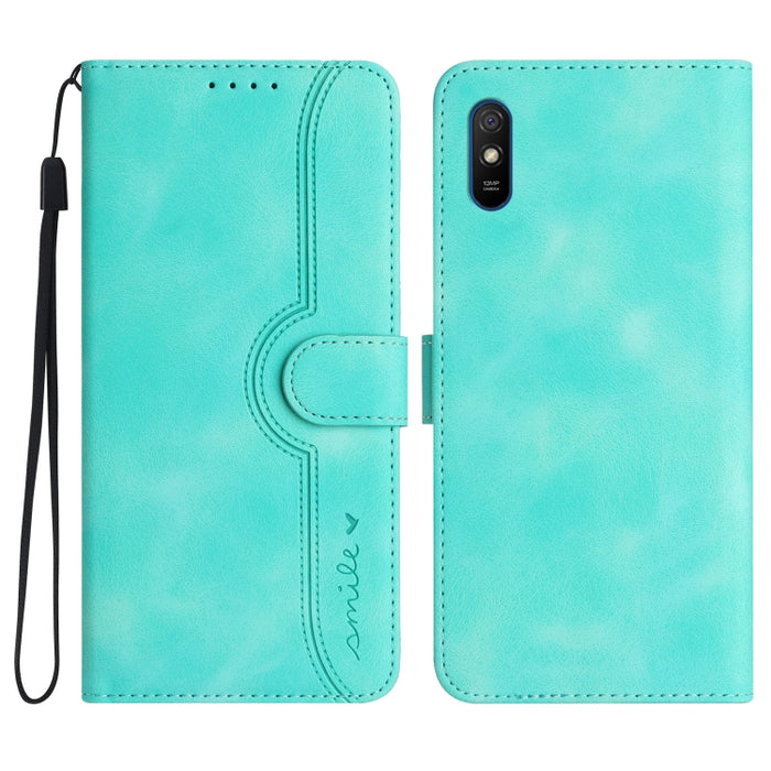 Estuche para teléfono de cuero con sensación de piel y patrón de corazón, For Xiaomi Redmi 9/9 Prime/Poco M2, For Xiaomi Redmi 9A/9AT/9i, For Xiaomi Redmi 9C/9C NFC/Poco C3, For Xiaomi Redmi 10A 4G, For Xiaomi Redmi 10C 4G Global/10 India/10 Power     ...