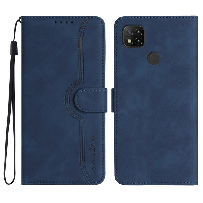 Estuche para teléfono de cuero con sensación de piel y patrón de corazón, For Xiaomi Redmi 9/9 Prime/Poco M2, For Xiaomi Redmi 9A/9AT/9i, For Xiaomi Redmi 9C/9C NFC/Poco C3, For Xiaomi Redmi 10A 4G, For Xiaomi Redmi 10C 4G Global/10 India/10 Power     ...