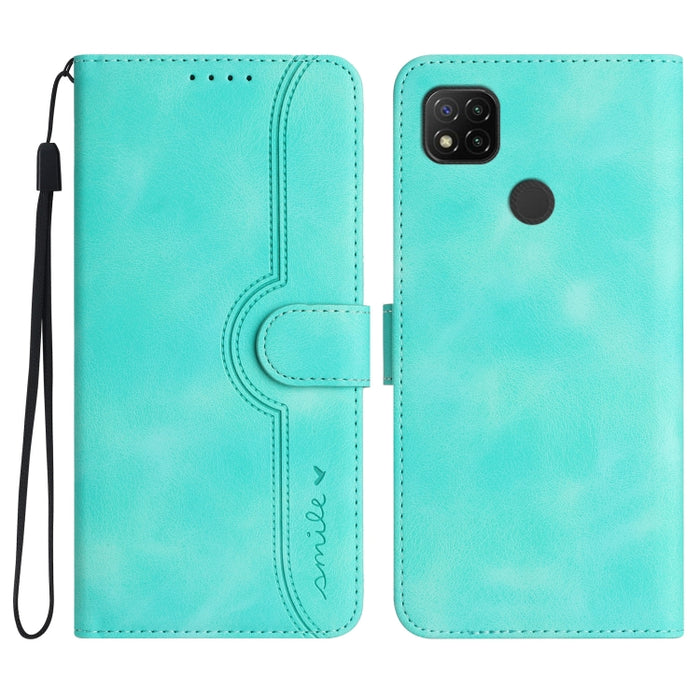 Estuche para teléfono de cuero con sensación de piel y patrón de corazón, For Xiaomi Redmi 9/9 Prime/Poco M2, For Xiaomi Redmi 9A/9AT/9i, For Xiaomi Redmi 9C/9C NFC/Poco C3, For Xiaomi Redmi 10A 4G, For Xiaomi Redmi 10C 4G Global/10 India/10 Power     ...