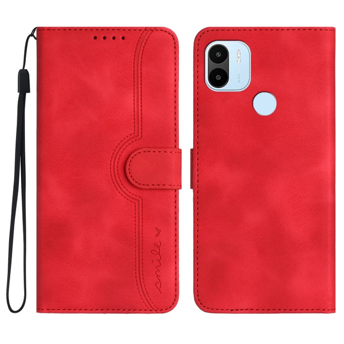 Estuche para teléfono de cuero con sensación de piel y patrón de corazón, For Xiaomi Redmi 9/9 Prime/Poco M2, For Xiaomi Redmi 9A/9AT/9i, For Xiaomi Redmi 9C/9C NFC/Poco C3, For Xiaomi Redmi 10A 4G, For Xiaomi Redmi 10C 4G Global/10 India/10 Power     ...