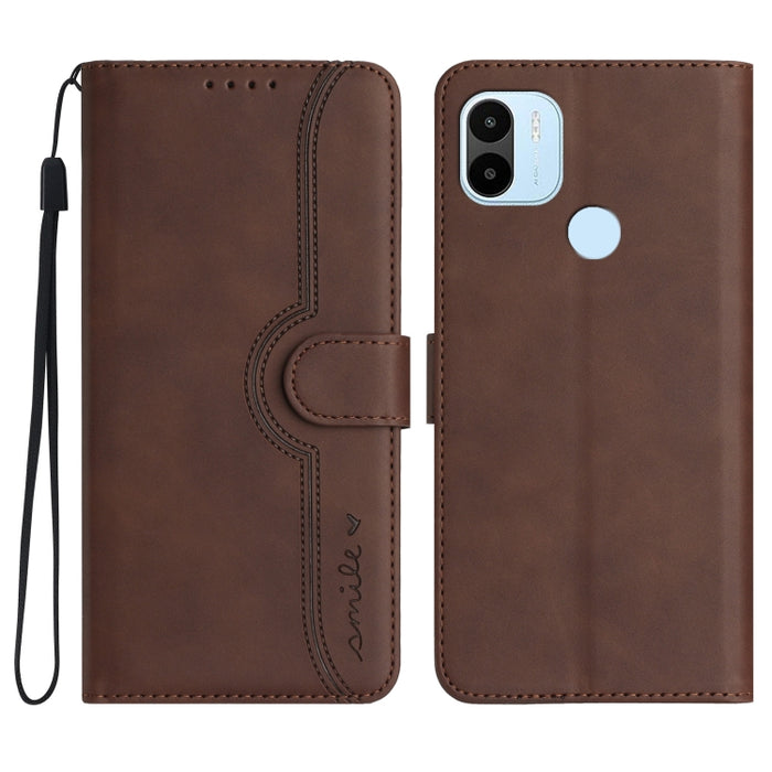 Estuche para teléfono de cuero con sensación de piel y patrón de corazón, For Xiaomi Redmi 9/9 Prime/Poco M2, For Xiaomi Redmi 9A/9AT/9i, For Xiaomi Redmi 9C/9C NFC/Poco C3, For Xiaomi Redmi 10A 4G, For Xiaomi Redmi 10C 4G Global/10 India/10 Power     ...