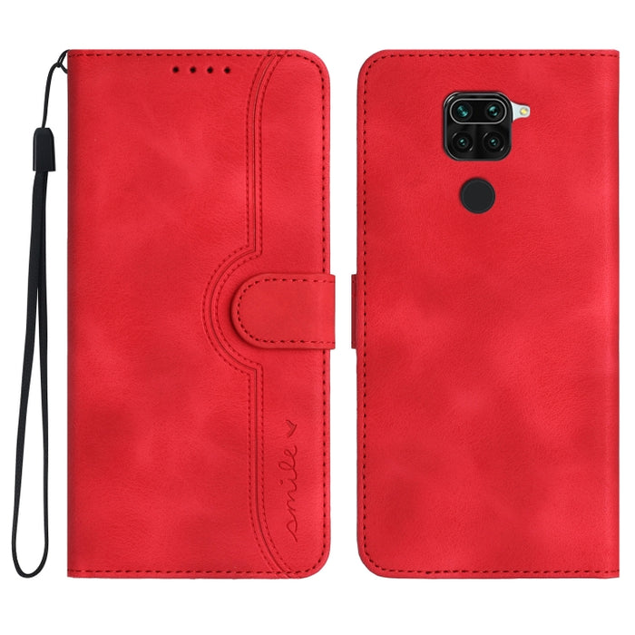 Estuche para teléfono de cuero con sensación de piel y patrón de corazón, For Xiaomi Redmi 9/9 Prime/Poco M2, For Xiaomi Redmi 9A/9AT/9i, For Xiaomi Redmi 9C/9C NFC/Poco C3, For Xiaomi Redmi 10A 4G, For Xiaomi Redmi 10C 4G Global/10 India/10 Power     ...