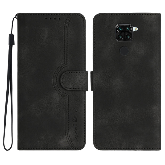 Estuche para teléfono de cuero con sensación de piel y patrón de corazón, For Xiaomi Redmi 9/9 Prime/Poco M2, For Xiaomi Redmi 9A/9AT/9i, For Xiaomi Redmi 9C/9C NFC/Poco C3, For Xiaomi Redmi 10A 4G, For Xiaomi Redmi 10C 4G Global/10 India/10 Power     ...