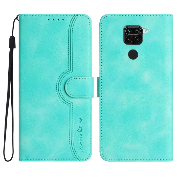 Estuche para teléfono de cuero con sensación de piel y patrón de corazón, For Xiaomi Redmi 9/9 Prime/Poco M2, For Xiaomi Redmi 9A/9AT/9i, For Xiaomi Redmi 9C/9C NFC/Poco C3, For Xiaomi Redmi 10A 4G, For Xiaomi Redmi 10C 4G Global/10 India/10 Power     ...