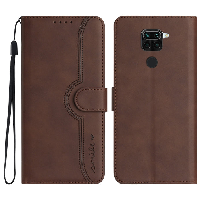 Estuche para teléfono de cuero con sensación de piel y patrón de corazón, For Xiaomi Redmi 9/9 Prime/Poco M2, For Xiaomi Redmi 9A/9AT/9i, For Xiaomi Redmi 9C/9C NFC/Poco C3, For Xiaomi Redmi 10A 4G, For Xiaomi Redmi 10C 4G Global/10 India/10 Power     ...