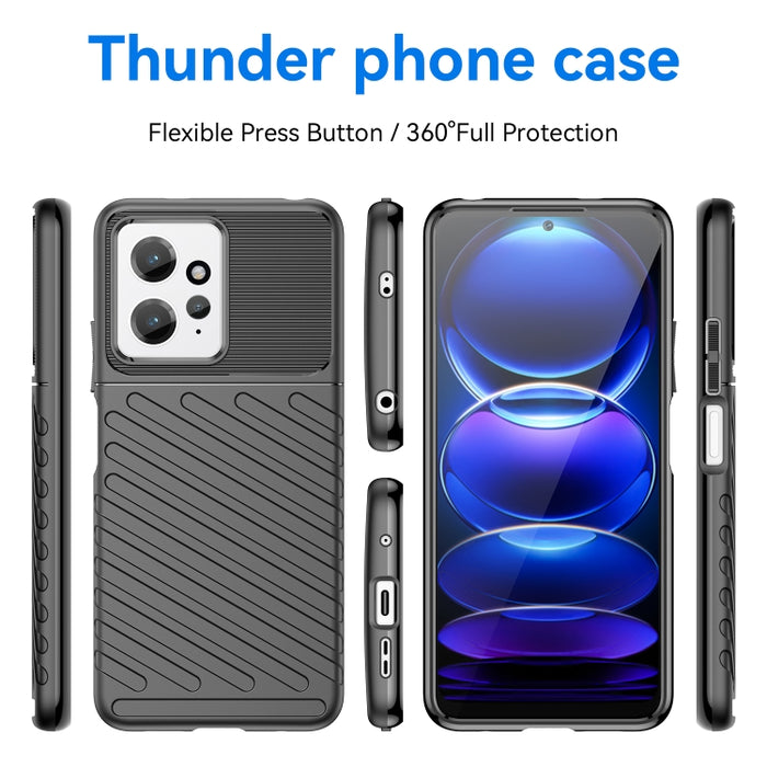 Estuche protector de teléfono suave TPU a prueba de golpes Thunderbolt, For Xiaomi Redmi Note 12 4G Global