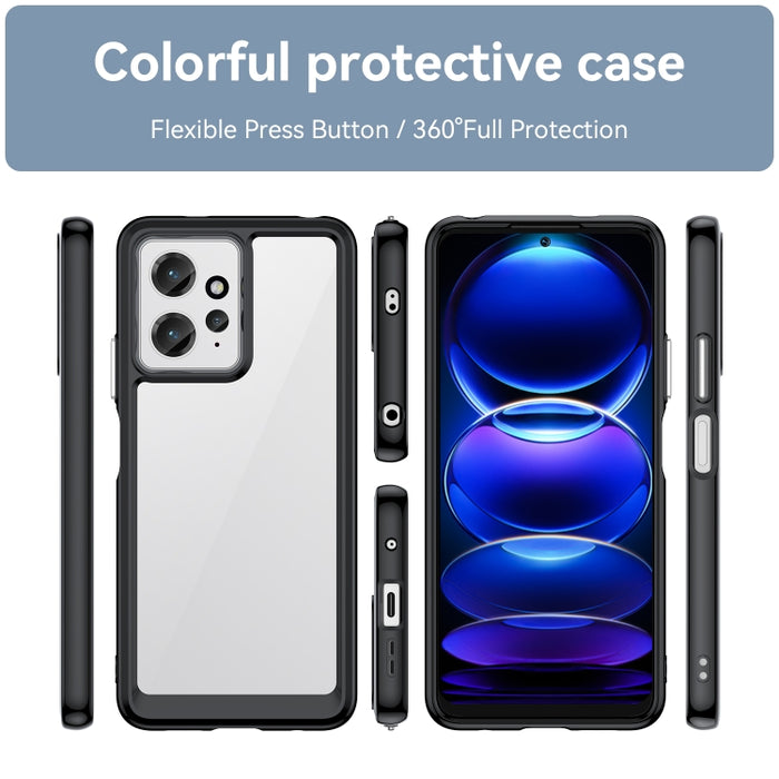 Caja colorida del teléfono de acrílico + TPU de la serie, For Xiaomi Redmi Note 12 4G Global
