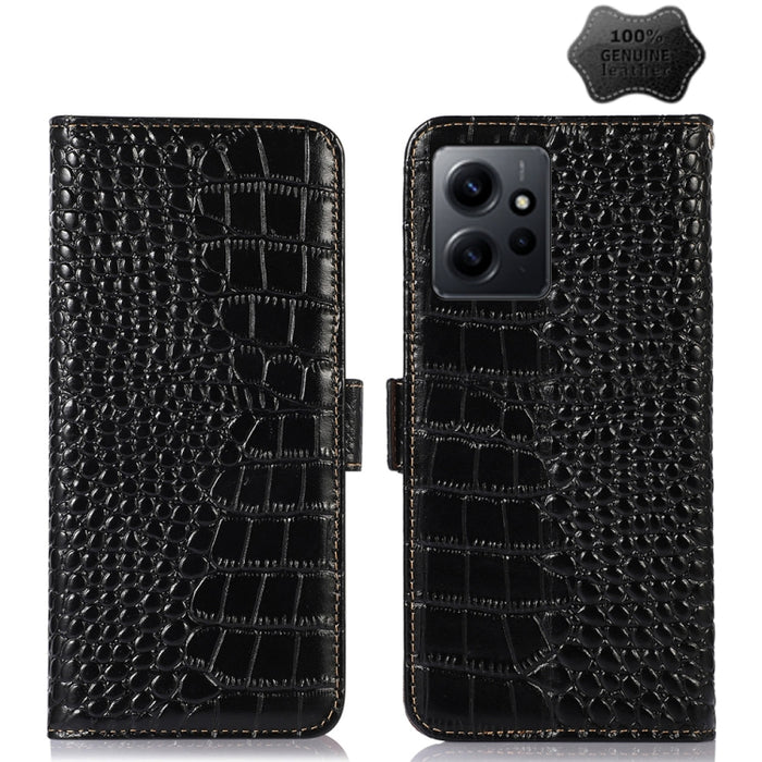 Estuche para teléfono de piel de vaca con capa superior de cocodrilo, For OPPO Find X6, For OPPO Find X6 Pro, For Xiaomi Redmi Note 12 4G Global