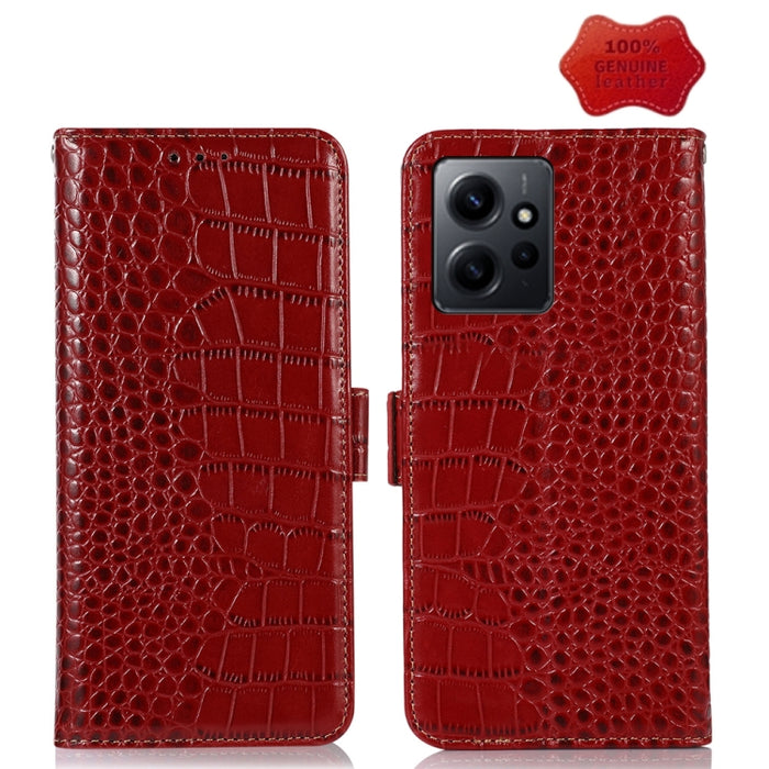 Estuche para teléfono de piel de vaca con capa superior de cocodrilo, For OPPO Find X6, For OPPO Find X6 Pro, For Xiaomi Redmi Note 12 4G Global
