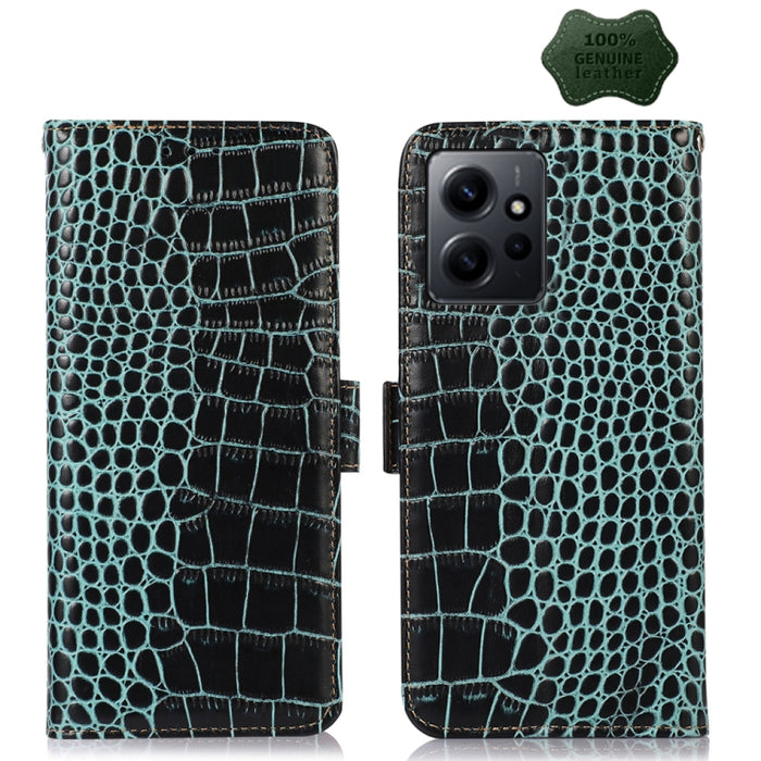 Estuche para teléfono de piel de vaca con capa superior de cocodrilo, For OPPO Find X6, For OPPO Find X6 Pro, For Xiaomi Redmi Note 12 4G Global