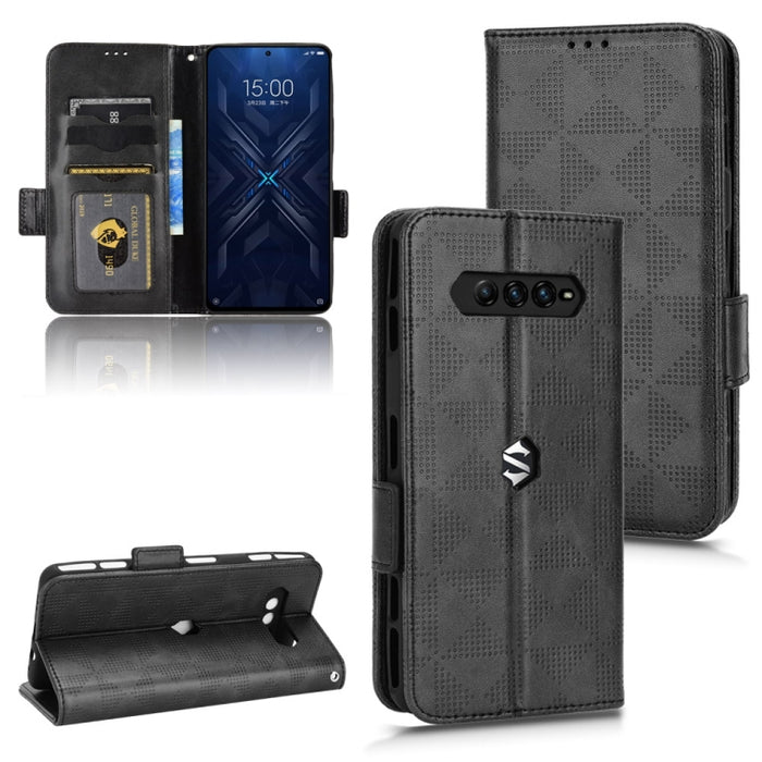 Estuche para teléfono de cuero con triángulo simétrico, For Xiaomi Black Shark 4 / 4 Pro, For Xiaomi Black Shark 5, For Xiaomi Black Shark 5 Pro, For Xiaomi Black Shark 5 RS, For Xiaomi 12 / 12S, For Xiaomi 11T / 11T Pro, For Xiaomi 12 Lite            ...