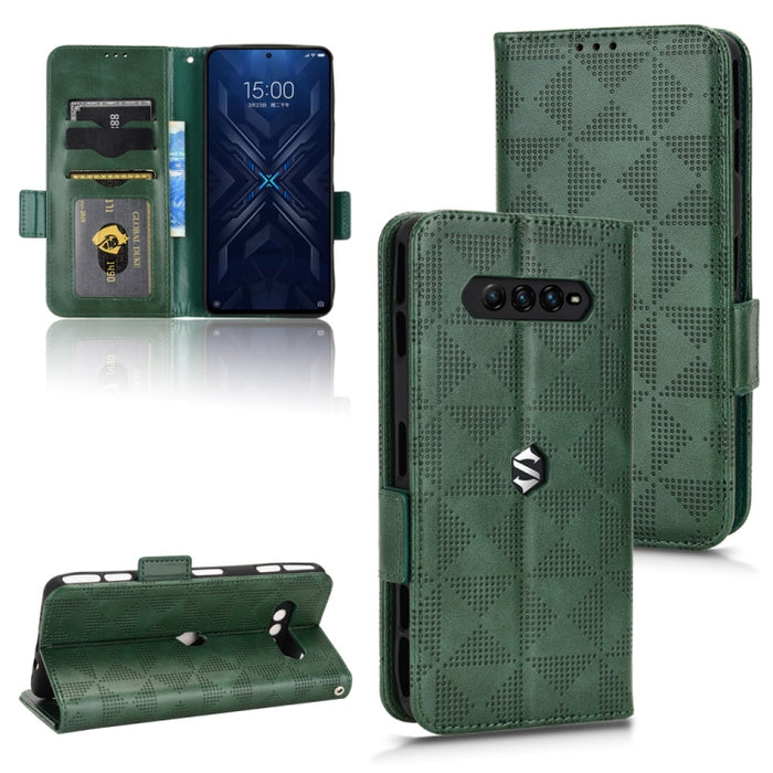 Estuche para teléfono de cuero con triángulo simétrico, For Xiaomi Black Shark 4 / 4 Pro, For Xiaomi Black Shark 5, For Xiaomi Black Shark 5 Pro, For Xiaomi Black Shark 5 RS, For Xiaomi 12 / 12S, For Xiaomi 11T / 11T Pro, For Xiaomi 12 Lite            ...