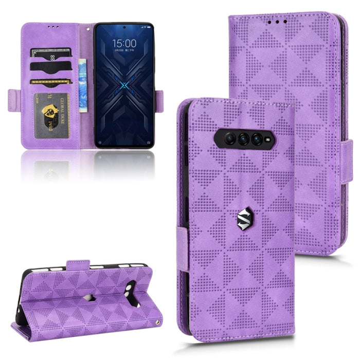 Estuche para teléfono de cuero con triángulo simétrico, For Xiaomi Black Shark 4 / 4 Pro, For Xiaomi Black Shark 5, For Xiaomi Black Shark 5 Pro, For Xiaomi Black Shark 5 RS, For Xiaomi 12 / 12S, For Xiaomi 11T / 11T Pro, For Xiaomi 12 Lite            ...