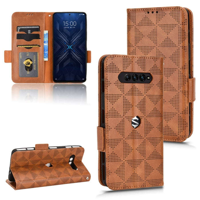 Estuche para teléfono de cuero con triángulo simétrico, For Xiaomi Black Shark 4 / 4 Pro, For Xiaomi Black Shark 5, For Xiaomi Black Shark 5 Pro, For Xiaomi Black Shark 5 RS, For Xiaomi 12 / 12S, For Xiaomi 11T / 11T Pro, For Xiaomi 12 Lite            ...