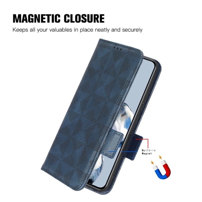 Estuche para teléfono de cuero con triángulo simétrico, For Xiaomi Black Shark 4 / 4 Pro, For Xiaomi Black Shark 5, For Xiaomi Black Shark 5 Pro, For Xiaomi Black Shark 5 RS, For Xiaomi 12 / 12S, For Xiaomi 11T / 11T Pro, For Xiaomi 12 Lite            ...