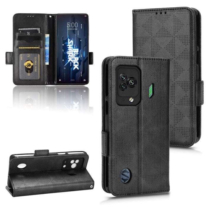 Estuche para teléfono de cuero con triángulo simétrico, For Xiaomi Black Shark 4 / 4 Pro, For Xiaomi Black Shark 5, For Xiaomi Black Shark 5 Pro, For Xiaomi Black Shark 5 RS, For Xiaomi 12 / 12S, For Xiaomi 11T / 11T Pro, For Xiaomi 12 Lite            ...