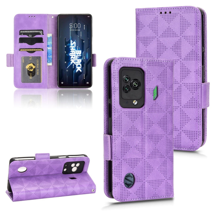 Estuche para teléfono de cuero con triángulo simétrico, For Xiaomi Black Shark 4 / 4 Pro, For Xiaomi Black Shark 5, For Xiaomi Black Shark 5 Pro, For Xiaomi Black Shark 5 RS, For Xiaomi 12 / 12S, For Xiaomi 11T / 11T Pro, For Xiaomi 12 Lite            ...